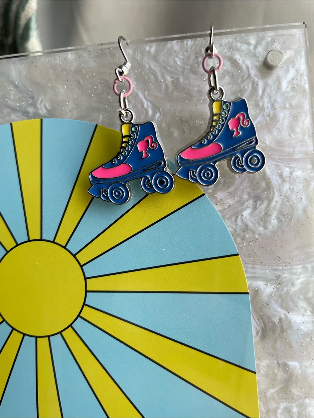 New 80s Retro Roller Skate Barbie Dangle Earrings